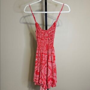 Altar'd State Red Patterned Jumpsuit